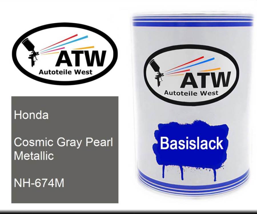 Honda, Cosmic Gray Pearl Metallic, NH-674M: 500ml Lackdose, von ATW Autoteile West.